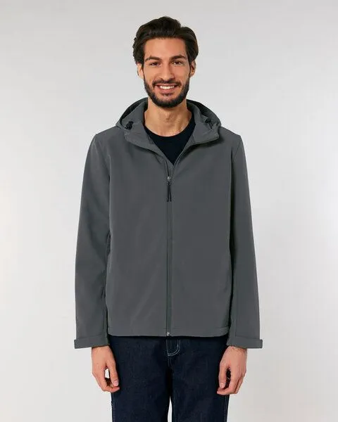 YTWOO YTWOO Herren Eco Softshell Jacke mit Kapuze, Anthrazit, – Produktbild 1 von 3