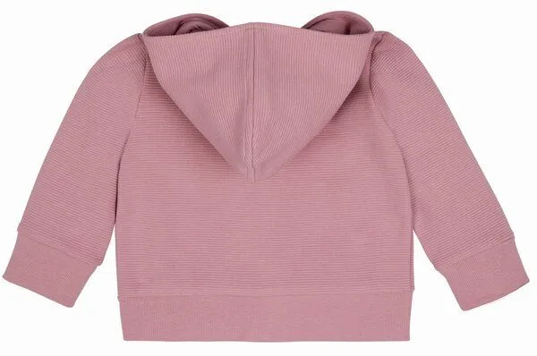 loud + proud loud + proud Babys & Kinder Kapuzenjacke Rippenstruktur, GOTS-zertifiziert, Aster(rosa), – Produktbild 2 von 2