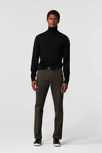 Meyer MEYER Micro Print Baumwoll Twill Chino, Braun (taupe), – Produktbild 2 von 4