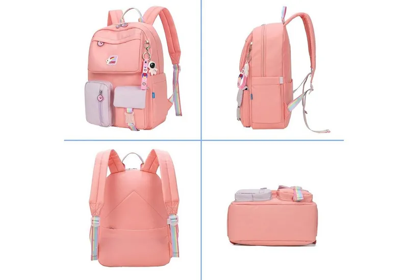 Diyarts Kinderrucksack, Trendiger Mädchenrucksack: Geräumig, Leicht und Robust, Rosa, – Produktbild 1 von 5