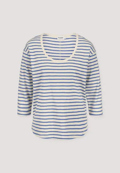 hessnatur hessnatur Light Slub Streifen Longsleeve Relaxed aus reiner Bio-Baumwolle, Kornblume, – Produktbild 4 von 4