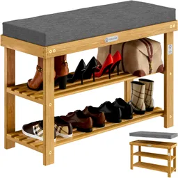 Casaria® Schuhbank FSC®-zertifiziertes Akazienholz 70x33x48cm – Produktbild 1 von 1