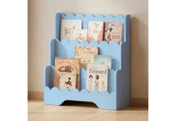 Smartwood Kinderregal Montessori, Bücherregal Kinder, FSC-Kiefernholz, Blau, LULU – Produktbild 1 von 1