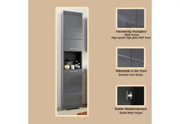 welltime Hochschrank Avena Badschrank mit 2 Türen & 1 Fach - (B/T/H) 37/31/190 cm – Produktbild 1 von 1