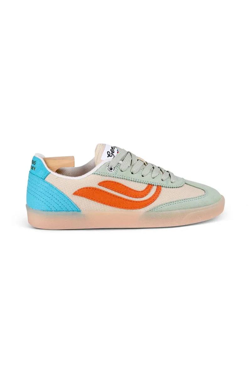 Genesis Genesis Damen vegan Sneaker G-Volley Türkis, Beige, – Produktbild 1 von 2