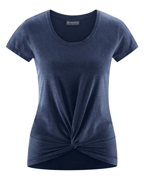 HempAge HempAge Damen Yoga T-Shirt Hanf/Bio-Baumwolle, Navy(blau), – Produktbild 1 von 7