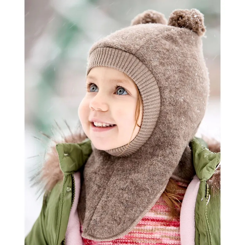 Maximo Maximo Wollfleece-Schlupfmütze mit Bommel, Braun, – Produktbild 1 von 1