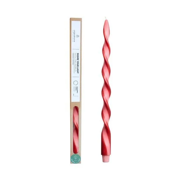 Originalhome Originalhome Gedrehte Duo Kerze für bewusste Geschenke - paraffinfrei & vegan., Rosa (love), – Produktbild 1 von 3