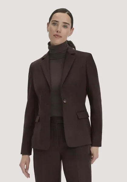 hessnatur hessnatur Wollblazer Regular aus reiner Schurwolle, Kakao braun, – Produktbild 1 von 4