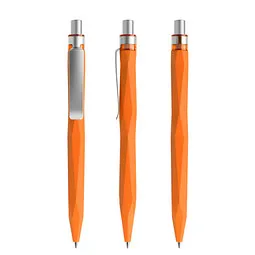 prodir prodir® Druckkugelschreiber QS20 Soft Touch PRS Push, blaue Mine, orange/silber satiniert – Produktbild 1 von 1