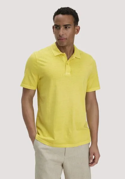hessnatur hessnatur Polo Regular aus reiner Bio-Baumwolle, Limone, – Produktbild 1 von 4