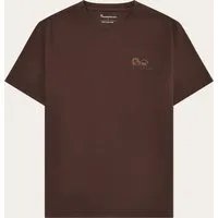 KnowledgeCotton Apparel KnowledgeCotton Apparel Herren vegan T-Shirt Brustaufdruck Geraspelte Schokolade, Braun, – Produktbild 1 von 1
