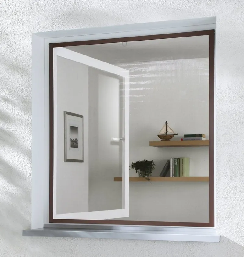 hecht international Insektenschutz-Fensterrahmen MASTER SLIM, Braun, – Produktbild 3 von 8