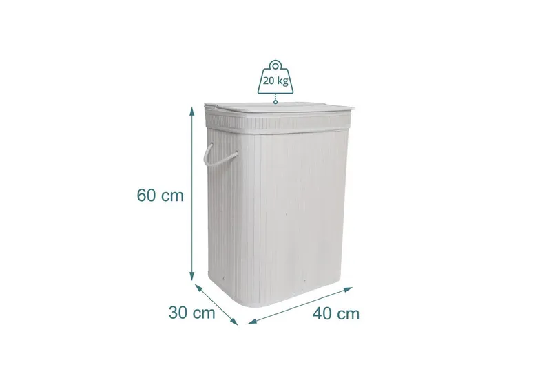 RELAXDAYS RELAXDAYS Wäschekorb Bambus Wäschekorb mit Deckel (1 St), grau, 72 L, Grau, – Produktbild 4 von 5