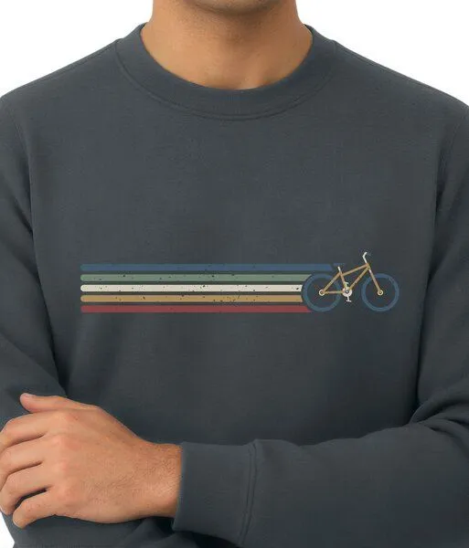 Spreecult Spreecult Retro Fahrrad - Unisex Sweatshirt - Bio und Fair - Bike, Grau, – Produktbild 2 von 4
