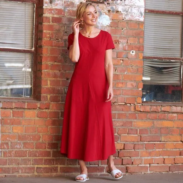 CON_STANT CON_STANT Kleid mit Nähten 95% Baumwolle (kbA), Rot, – Produktbild 1 von 3