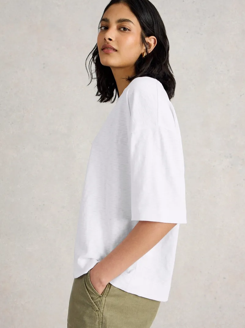 White Stuff T-Shirt Katya - 36, Reines weiß, – Produktbild 3 von 4