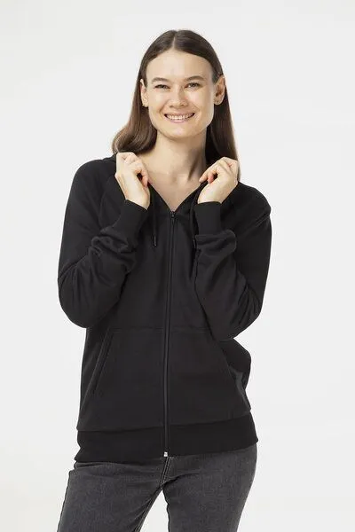 Evermind Evermind Unisex Kapuzenjacke aus Bio-Baumwolle, Schwarz, – Produktbild 1 von 4