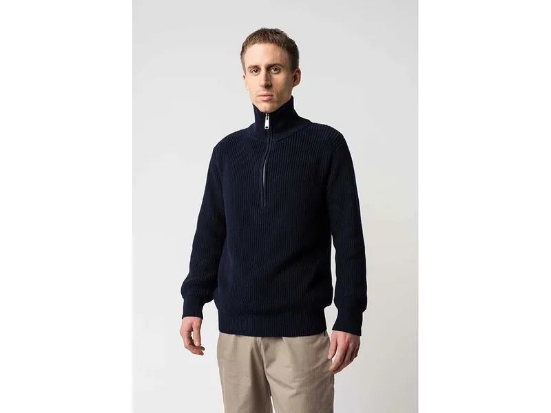 MELA Rippstrick Troyer UDAI | von MELA | Fairtrade & GOTS zertifiziert, Navy, – Produktbild 1 von 5