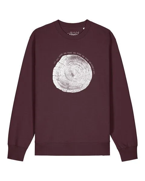 watapparel watapparel Sweatshirt Unisex Baumscheibe, Red brown, – Produktbild 1 von 2