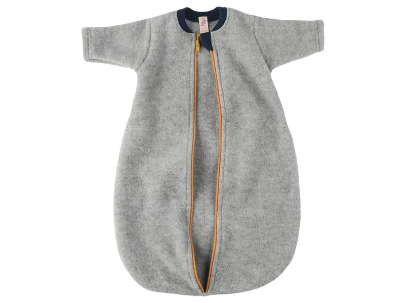 Engel natur Engel Natur Schlafsack Baby mit Arm Bio-Merinowolle Fleece melange hellgrau Gr. 62/68, Grau, – Produktbild 1 von 1