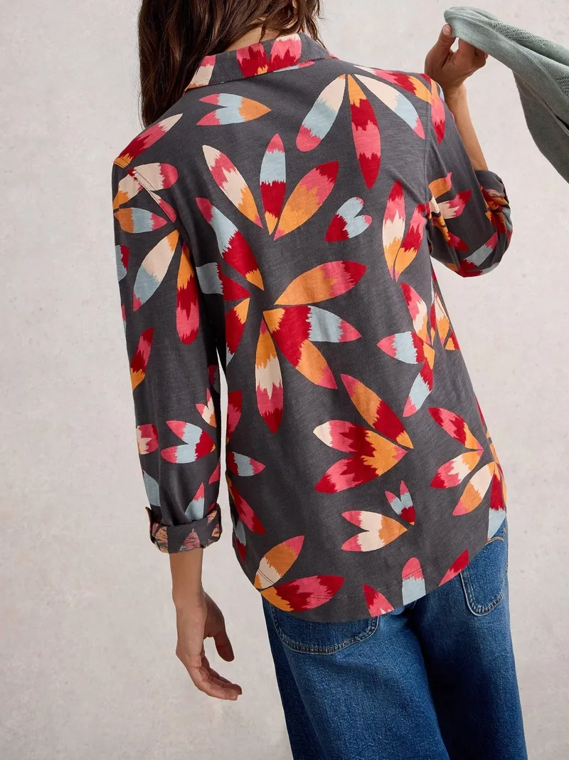 White Stuff Jerseybluse Annie - 40, Grau print, – Produktbild 4 von 4