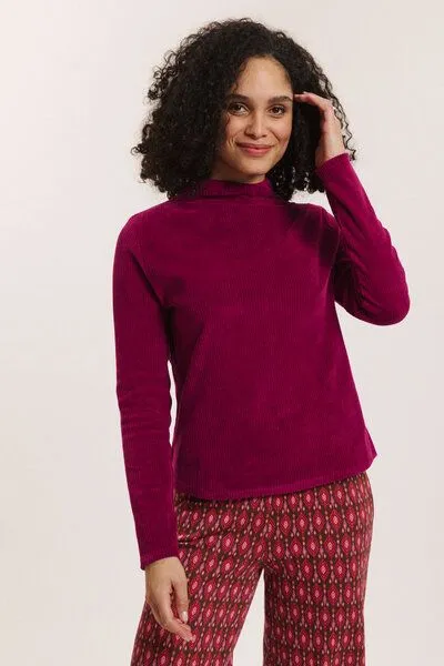Tranquillo Tranquillo Sweatshirt Selinaa aus Biobaumwolle, Raspberry, – Produktbild 3 von 6