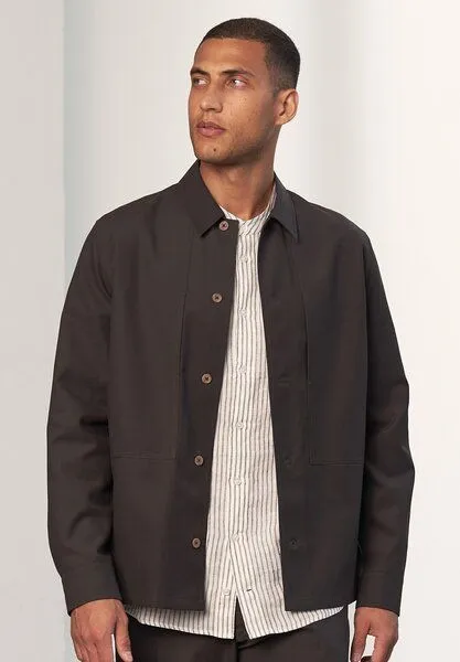 About Companions About Companions Klassisches Overshirt OWE aus einer Tencel-Mix, Graphit brown, – Produktbild 2 von 4