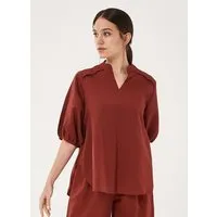 ORGANICATION ORGANICATION Bluse aus Leinen mit Bio-Baumwolle, Navy, – Produktbild 1 von 2
