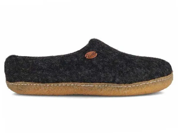 WoolFit WoolFit Barfuß-Hausschuhe handgemacht mit Naturgummisohle für Damen und Herren, Graphit, – Produktbild 2 von 4