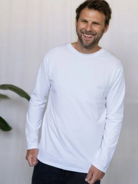 FUXBAU FUXBAU Männer Basic Langarmshirt, Weiß, – Produktbild 2 von 4