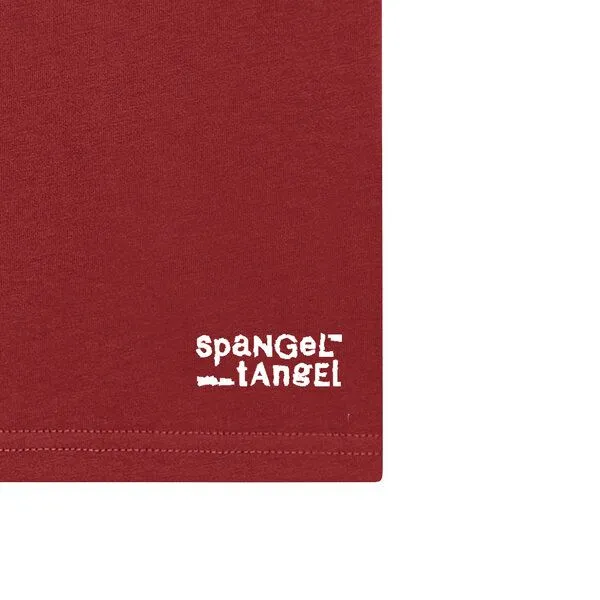 Spangeltangel Spangeltangel T-Shirt "Papierboot", Männershirt, Herrenshirt, bedruckt, Biobaumwolle, Unisex, Weinrot, – Produktbild 3 von 3