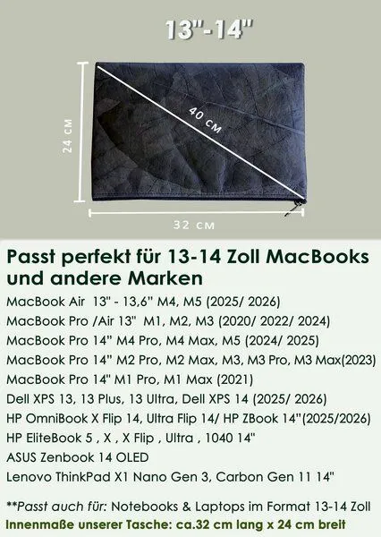 BY COPALA BY COPALA Laptop Hülle 13–14 Zoll aus Blattleder – Laptoptasche für MacBook Air & Pro – Produktbild 1 von 5