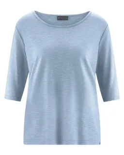 HempAge Hempage Damen vegan T-Shirt, Lässige Passform Rauchblau – Produktbild 1 von 1