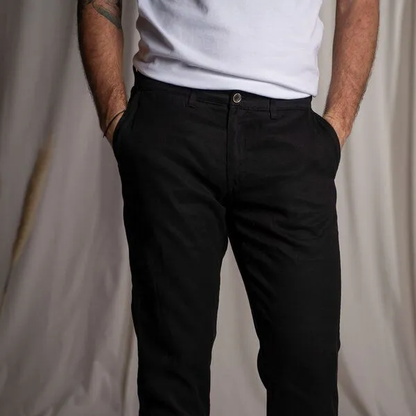 Vresh Clothing Vresh Clothing Vabian - Chino Hose aus TENCEL (TM) Lyocell, Schwarz, – Produktbild 4 von 4