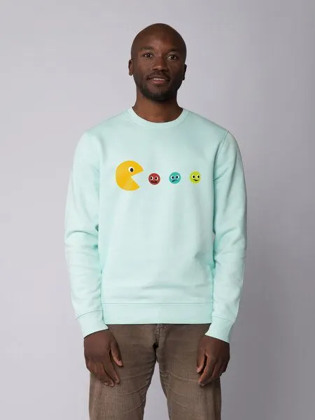 watapparel watapparel Sweatshirt Unisex Pacmännchen, Caribbean blue, – Produktbild 2 von 3