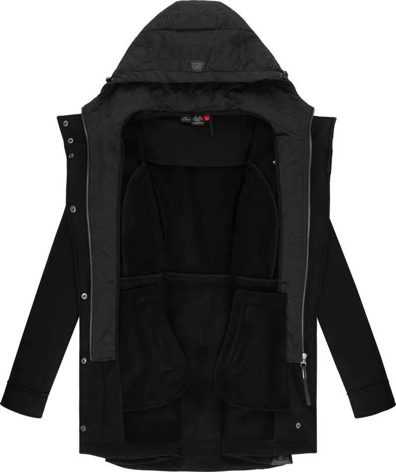 ragwear ragwear Softshellmantel Ybela sportliche, gefütterte Outdoorjacke mit Kapuze, Schwarz, – Produktbild 1 von 4