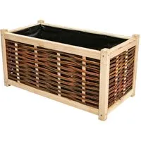 Pflanzkasten aus Lärche und Weide, mit Folie, B 80 x T 40 x H 40 cm – Produktbild 1 von 1