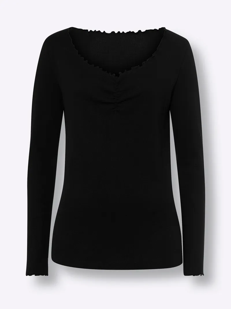 heine Langarmshirt schwarz, Schwarz, – Produktbild 1 von 2