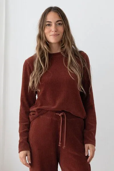 TWOTHIRDS TWOTHIRDS Velour-Top Eparses, Wine, – Produktbild 2 von 3