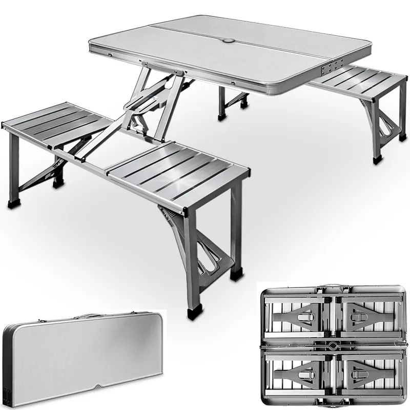 Casaria® Campingtisch Alu für 4 Personen klappbar, Silber, – Produktbild 2 von 2