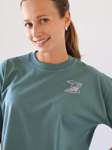 Kultgut Kultgut Artdesign - Shirt 100% Biobaumwolle - Boxiform- /Summer Market, Grün, – Produktbild 4 von 4