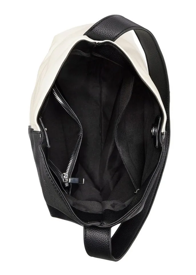 Vivance by Lascana Shopper Schultertasche, Handtasche, Einkaufstasche, Damentasche (2-tlg), mit kleiner herausnehmbarer Innentasche VEGAN, Schwarz, – Produktbild 5 von 5
