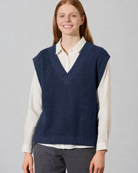 HempAge HempAge Modischer Pullunder Hanf/Biobaumwolle, Navy(blau), – Produktbild 2 von 4