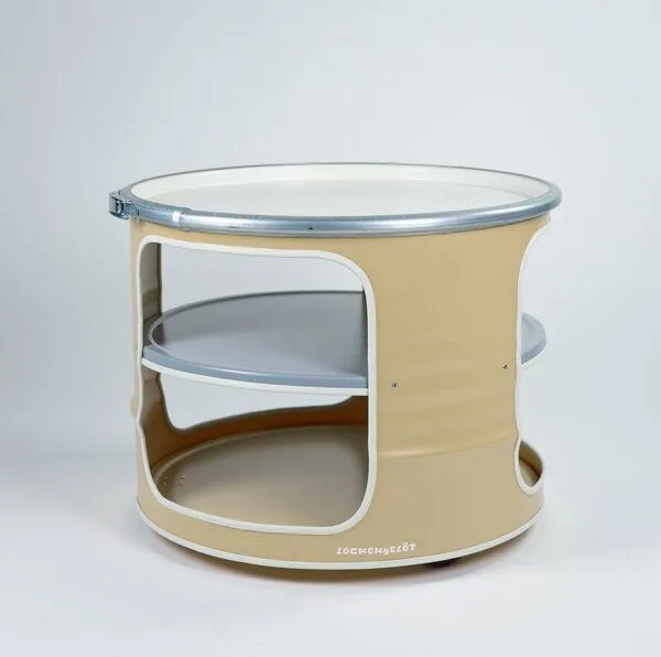 Lockengelöt Lockengelöt Bob Couchtisch aus einem Hamburger Ölfass, Beige, – Produktbild 1 von 1