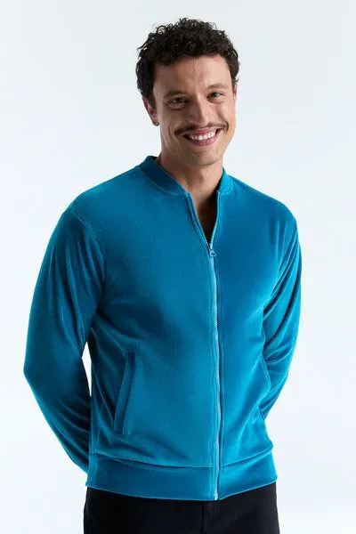 Leela Cotton Leela Cotton Unisex Jacke, Ozeanblau, – Produktbild 1 von 4