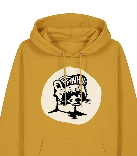 päfjes päfjes Waschbär die Maschine / Gravel / Rennrad - Unisex Fair Wear Bio Hoodie, Gelb (ochre), – Produktbild 3 von 3