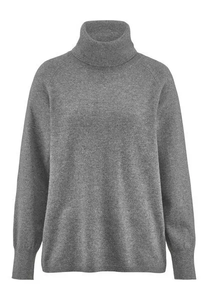 hessnatur hessnatur Pullover Rollkragen Relaxed aus weicher Schurwolle mit Kaschmir, Grau, – Produktbild 3 von 4