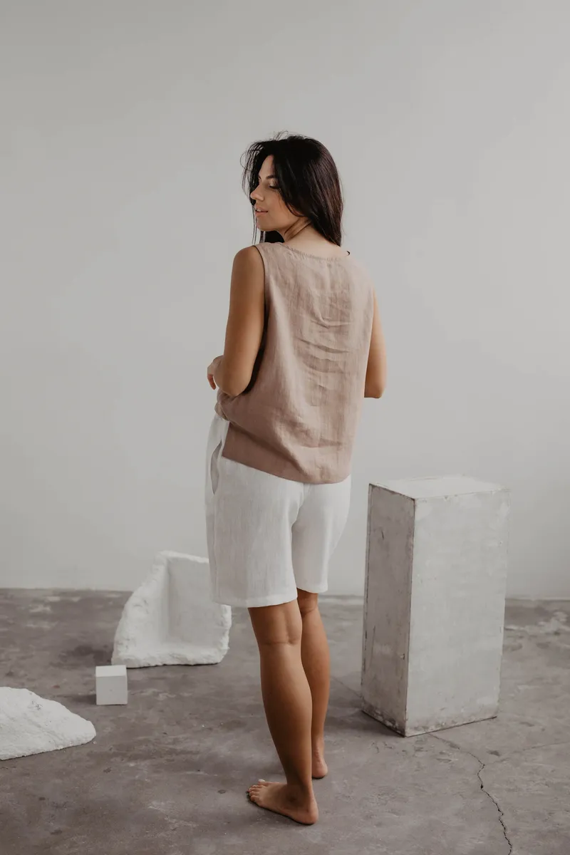 AmourLinen AmourLinen Damen vegan Top Classical Colette Rosy Brown, Hellbraun, – Produktbild 1 von 2