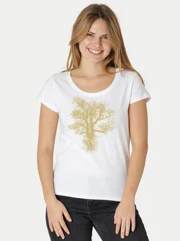 Peaces.bio - handbedruckte Biomode Peaces.bio - handbedruckte Biomode Bio-Damen-Loosefit-T-Shirt Chestnut – Produktbild 1 von 1